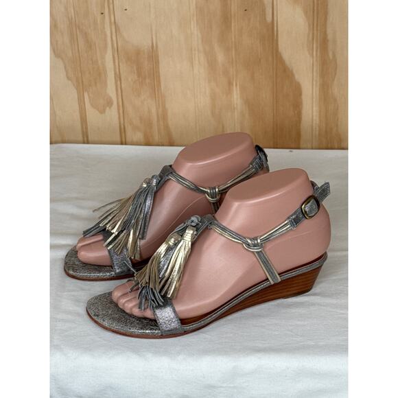 Bernardo Court Micro Wedges Leather Adjustable Buckle Stacked Heel Size 6 - Picture 5 of 11